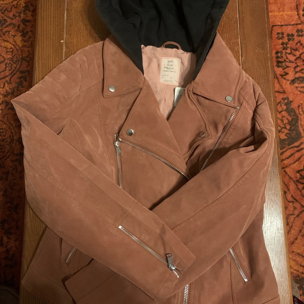 Free People Vegan suede jacket. Large. Never worn, tags on.